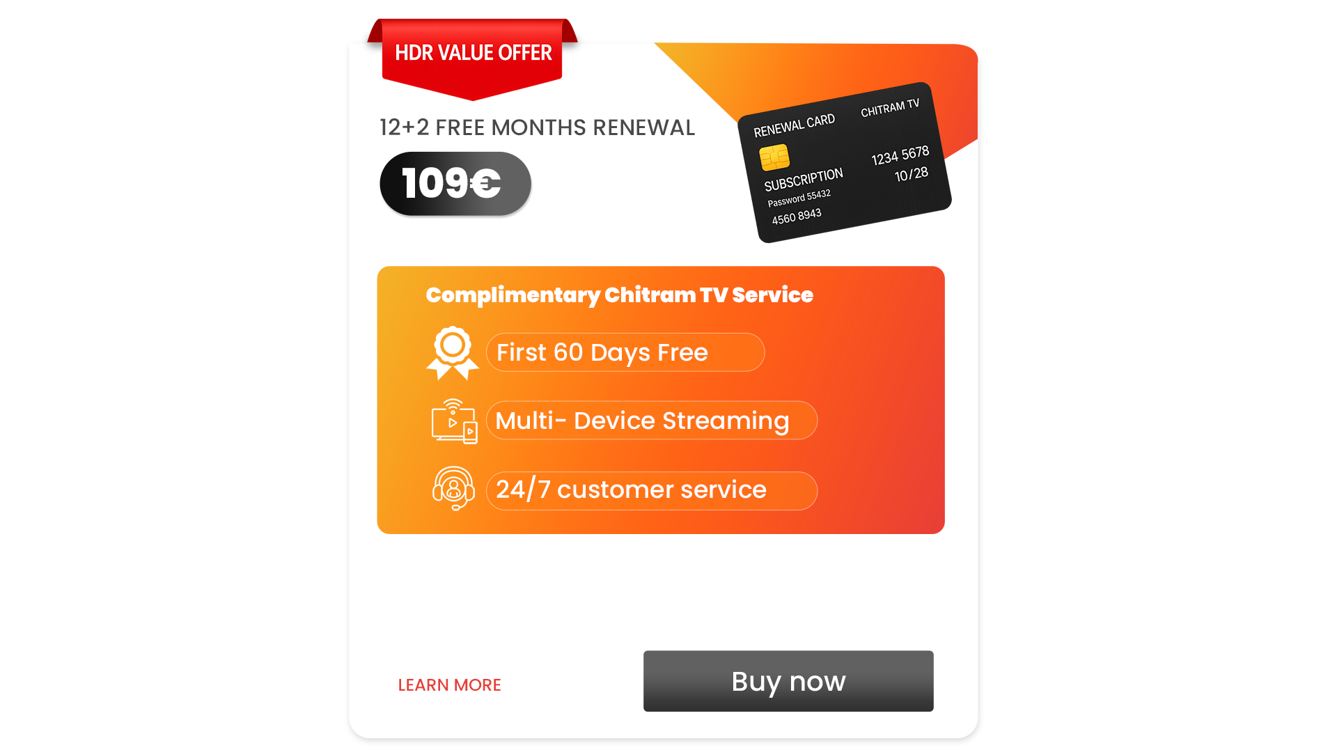 12 + 2 free months renewal